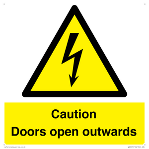 Caution Doors open outwards